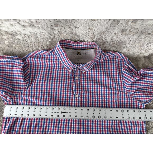 Club Room Size XL Slim Fit Checker Casual Button Shirt Long Sleeve Collared - Picture 5 of 8